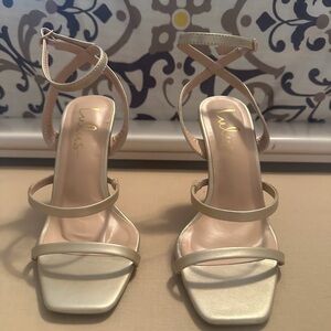 Lulu's Gold Strappy Heels